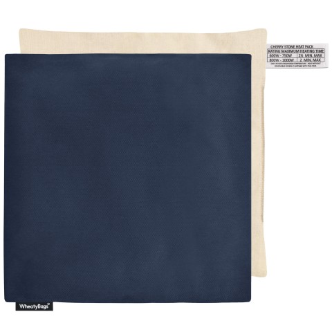 (23cm) - Navy Blue Cotton Fabric with Organic Lavender and Removable Cover (Personalised with Text)