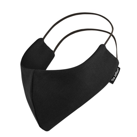 (Regular) Black Cotton Fabric Round the Ear Elastic (Personalised with Text) (2 Layer Cotton Construction)