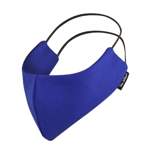 (Regular) - Royal Blue Cotton Fabric Round the Ear Elastic (Personalised with Text) (2 Layer Cotton Construction)