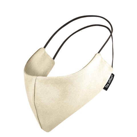 (Small) - Natural Cotton Fabric Round the Ear Elastic (Personalised with Text) (2 Layer Cotton Construction)