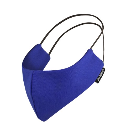 (Small) - Royal Blue Cotton Fabric Round the Ear Elastic (Personalised with Text) (2 Layer Cotton Construction)