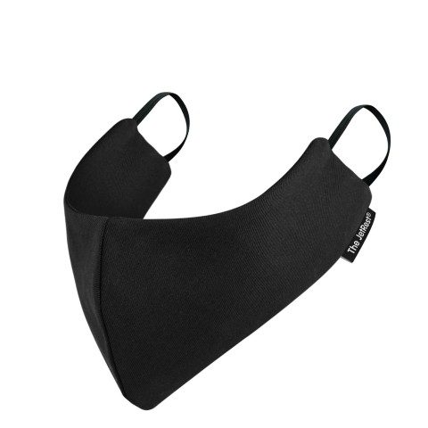 (Regular) Black Cotton Fabric Round the Ear Elastic (Personalised with Text) (2 Layer Cotton Construction)