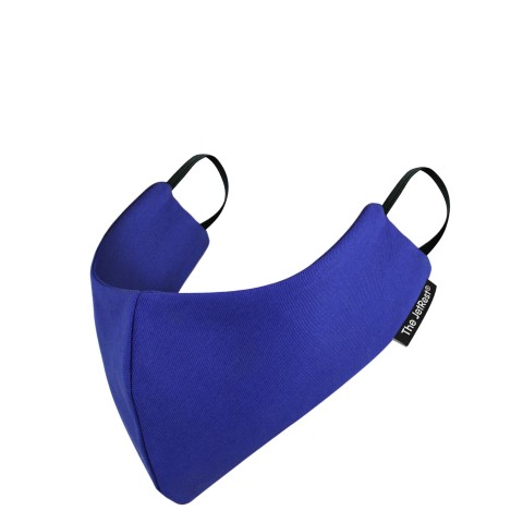 (Small) - Royal Blue Cotton Fabric Round the Ear Elastic (Personalised with Text) (2 Layer Cotton Construction)