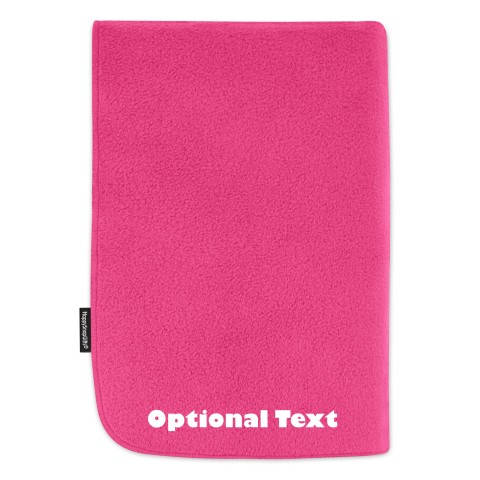 (140cm x 140cm) with No Icon - Fuchsia Pink Fleece Fabric (Personalised with Text)