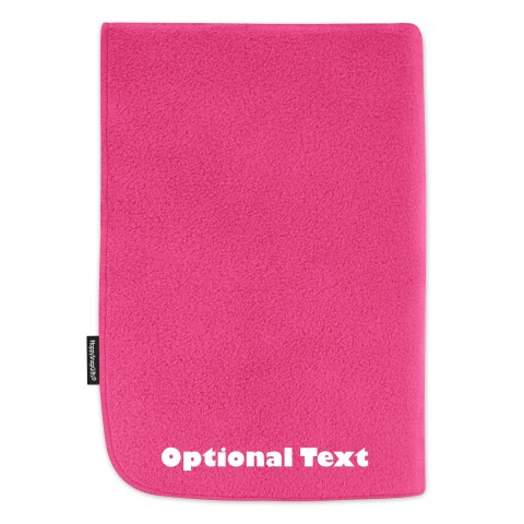 (100cm x 140cm) with No Icon - Fuchsia Pink Fleece Fabric (Personalised with Text)
