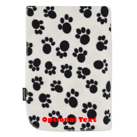 (100cm x 140cm) with No Icon - Paws Print Fleece Fabric (Personalised with Text)
