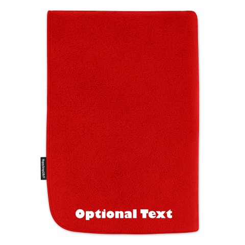 (100cm x 70cm) with No Icon - Red Fleece Fabric (Personalised with Text)