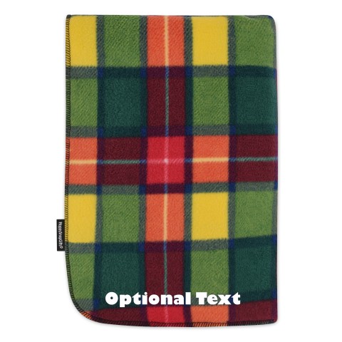 (100cm x 140cm) with No Icon - Tartan Check Fleece Fabric (Personalised with Text)