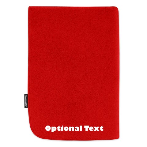 (100cm x 70cm Double Thickness) with No Icon - Red Fleece Fabric (Personalised with Text)