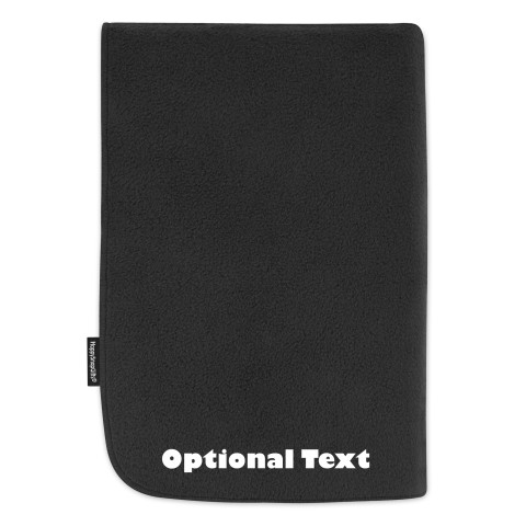 (140cm x 140cm) with No Icon - Black Fleece Fabric (Personalised with Text)