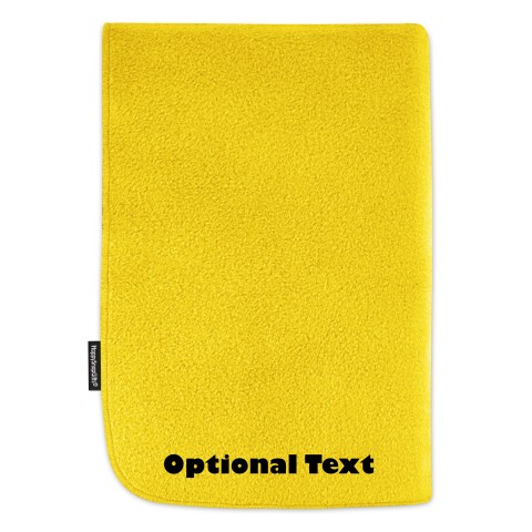 (140cm x 140cm) with No Icon - Yellow Fleece Fabric (Personalised with Text)