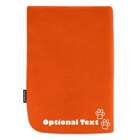 (200cm x 140cm) with No Icon - Orange Fleece Fabric (Personalised with Text)