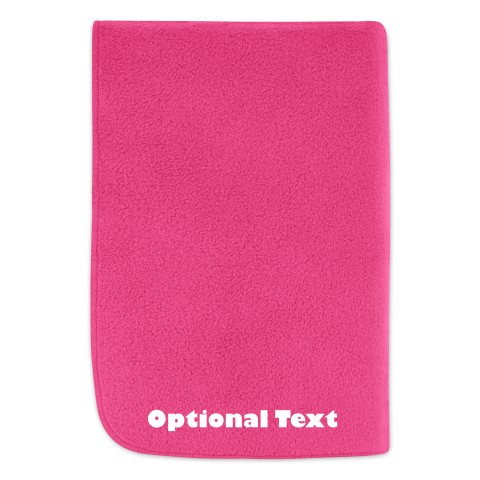 (100cm x 140cm Double Thickness) - Fuchsia Pink Fleece Fabric (Personalised with Text)