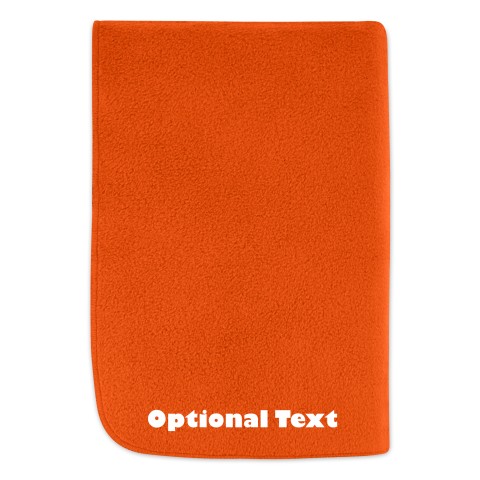 (100cm x 140cm Double Thickness) - Orange Fleece Fabric (Personalised with Text)