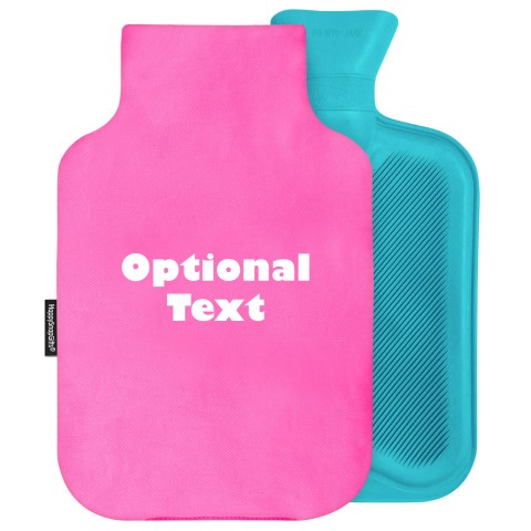 - 2 Litre (Random Coloured Bottle) - Bubblegum Pink Cotton Fabric Removable Cover (Personalised with Text)