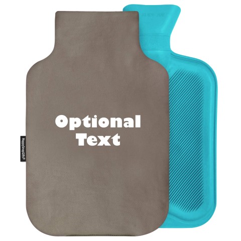 - 2 Litre (Random Coloured Bottle) - Chocolate Luxury Cotton Fabric Removable Cover (Personalised with Text)