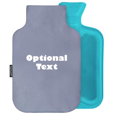 - 2 Litre (Random Coloured Bottle) - Gothic Blue Luxury Cotton Fabric Removable Cover (Personalised with Text)