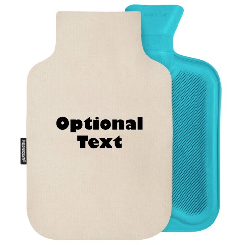 - 2 Litre (Random Coloured Bottle) - Natural Organic Cotton Removable Cover (Personalised with Text)