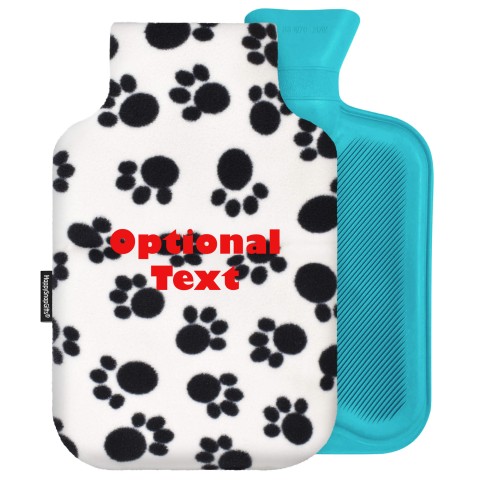 - 2 Litre (Random Coloured Bottle) - Paws Fleece Fabric Removable Cover (Personalised with Text)