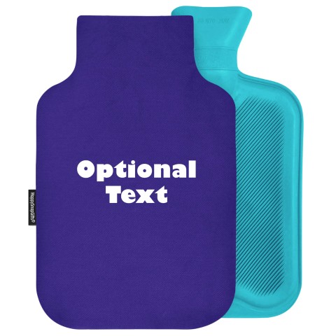 - 2 Litre (Random Coloured Bottle) - Royal Blue Cotton Fabric Removable Cover (Personalised with Text)
