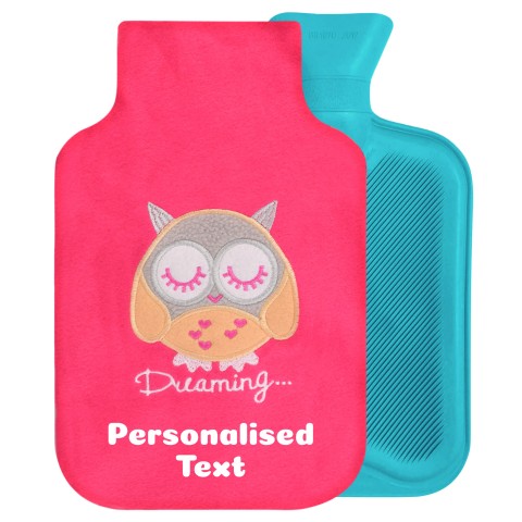 - 2 Litre Generic from Stock Available Colours - Pink with Owl (Personalised with Text)
