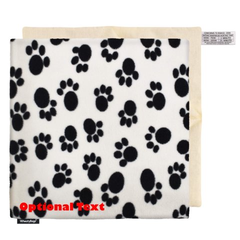 (34cm) - Paws Fleece Fabric Scented (Organic Lavender Buds) Removable Cover (Personalised with Text)