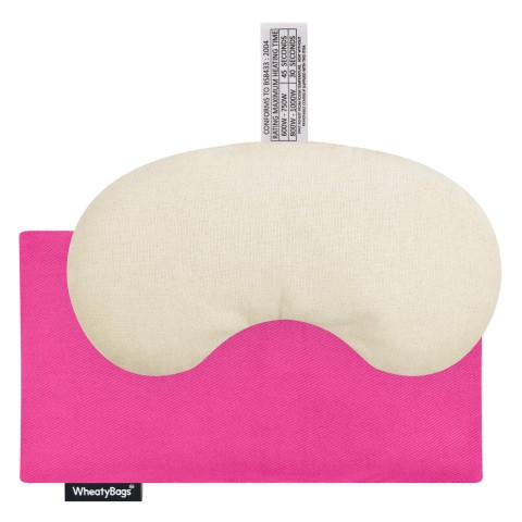 - Millet Seed Filling - 18cm x 11.5cm - Bubblegum Pink Cotton Fabric and Removable Cover (Personalised with Text)