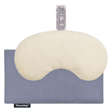 - Millet Seed Filling - 18cm x 11.5cm - Gothic Blue Luxury Cotton Fabric and Removable Cover (Personalised with Text)