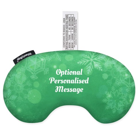 - Snowflakes on Green Design Soft Velvet Polyester Fabric (Optional Personalised Gift Text)