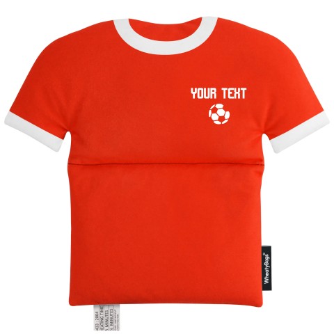 (Football Icon) - Red Soft Velvet Polyester Fabric (Personalised with Text)