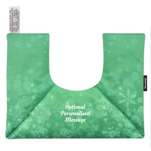 - Snowflakes on Green Design Soft Velvet Polyester Fabric (Personalised with Text)