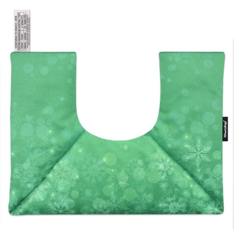 - 37cm x 27cm - Snowflakes on Green Design Soft Velvet Polyester Fabric (Optional Personalised Gift Text)