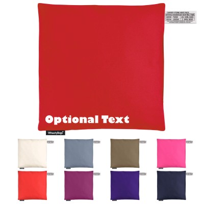 Cherry Stone Square Heat Pack by WheatyBags Montage Image Showing All Colours of Cotton Fabric
