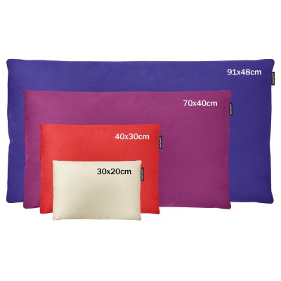 Buckwheat Sleep and Bed Pillows Shown in Various Size Options