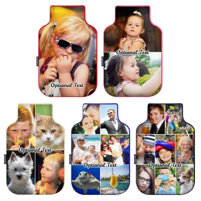 Collage Photo Hot Water Bottle Cover with Image Layout Options