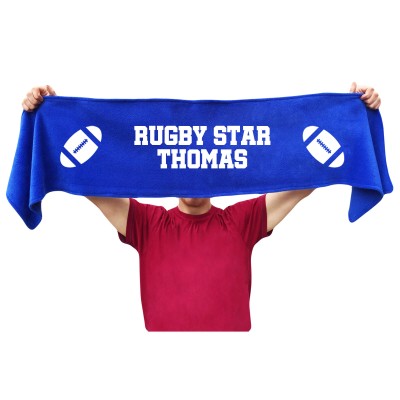 Personalised Rugby Scarf with Rugby Ball Icon from HappySnapGifts®