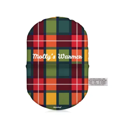 (20cm) - Tartan Check Soft Velvet Polyester Fabric (Personalised with Text)