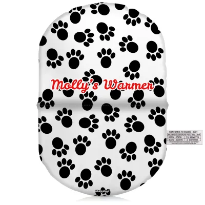 (32cm) - Paws Print Soft Velvet Polyester Fabric (Personalised with Text)