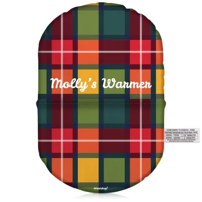 (32cm) - Tartan Check Soft Velvet Polyester Fabric (Personalised with Text)