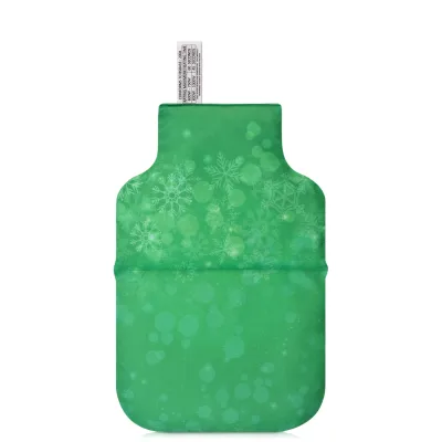 (27cm) - Snowflakes on Green Design Soft Velvet Polyester Fabric