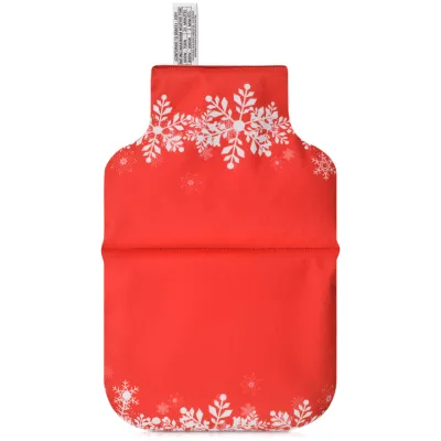 (35cm x 22cm) - Snowflakes on Red Design Soft Velvet Polyester Fabric