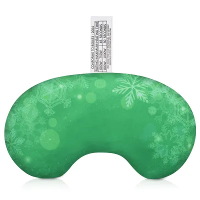 (18cm x 11.5cm) - Snowflakes on Green Design Soft Velvet Polyester Fabric