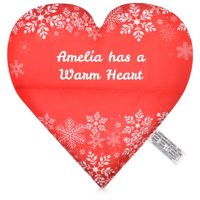 (30cm x 30cm) - Snowflakes on Red Design Soft Velvet Polyester Fabric (Personalised with Text)