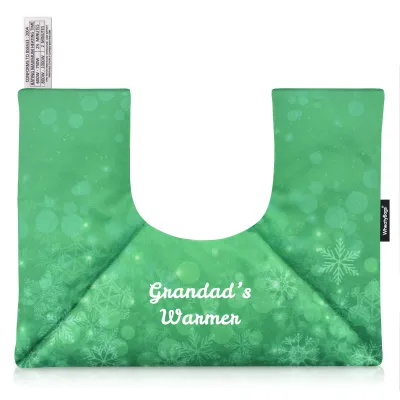 (37cm x 27cm) - Snowflakes on Green Design Soft Velvet Polyester Fabric Scented (Organic Lavender Buds) (Personalised with Text)