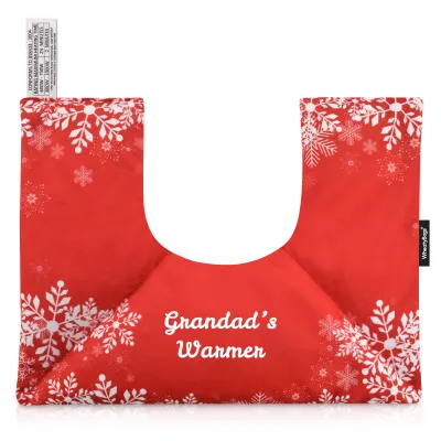 (37cm x 27cm) - Snowflakes on Red Design Soft Velvet Polyester Fabric Scented (Organic Lavender Buds) (Personalised with Text)