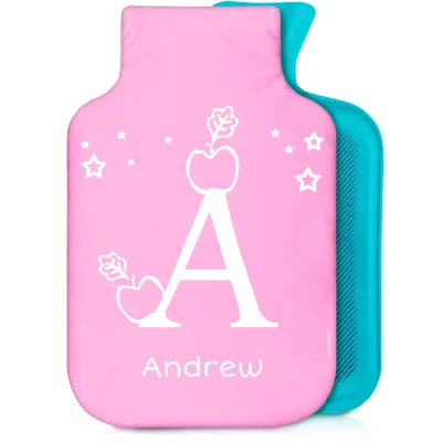 800ml with Alphabet Theme Baby Pink Soft Velvet Polyester Fabric (Personalised with Text)