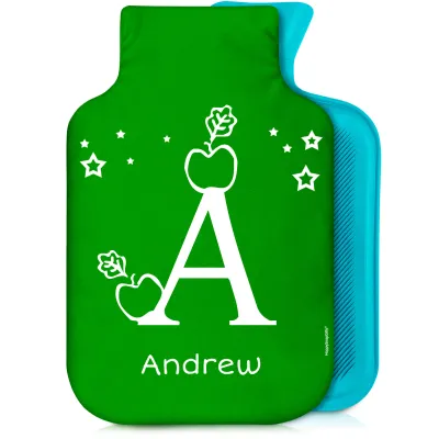 800ml with Alphabet Theme Bright Green Soft Velvet Polyester Fabric (Personalised with Text)