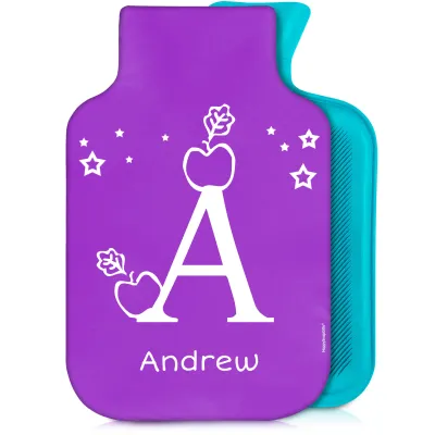 2 Litre with Alphabet Theme Purple Soft Velvet Polyester Fabric (Personalised with Text)
