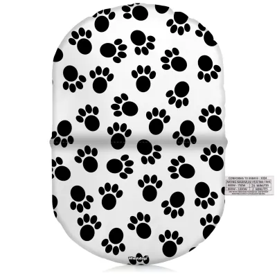 (32cm) - Paws Print Soft Velvet Polyester Fabric (Personalised with Text)