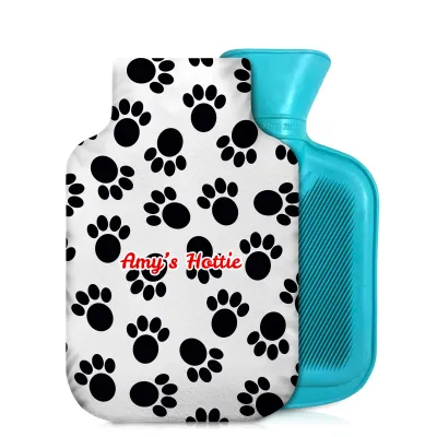 800ml - Paws Print Soft Velvet Polyester Fabric and Removable Cover (Personalised with Text)
